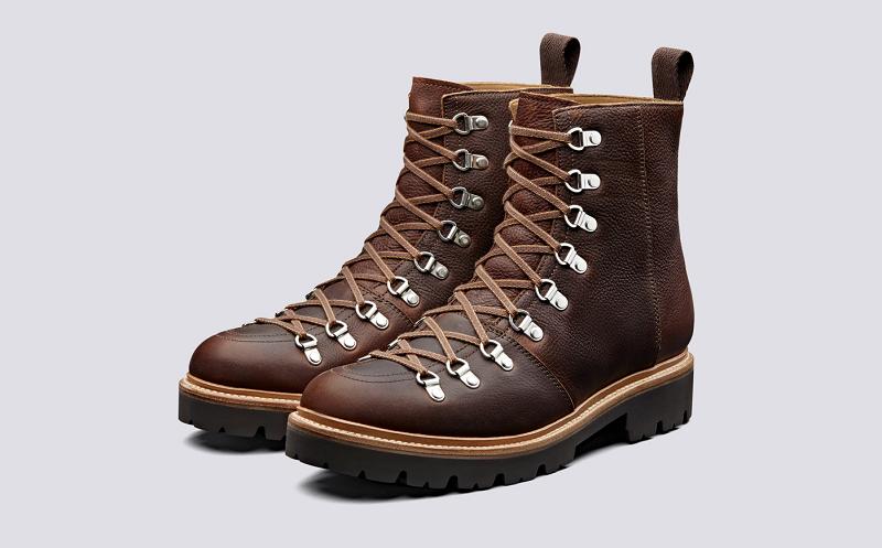 Grenson Brady Mens Hiker Boots - Brown Pull Up Leather RV7583